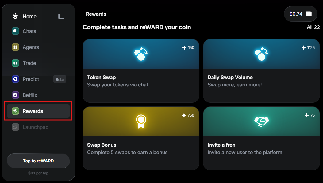 Complete tasks in Warden to earn rewards